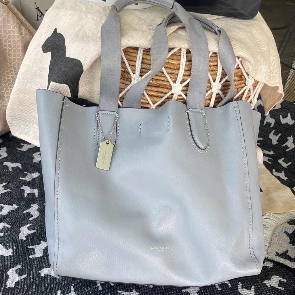 Coach Gray Leather Tote Bag